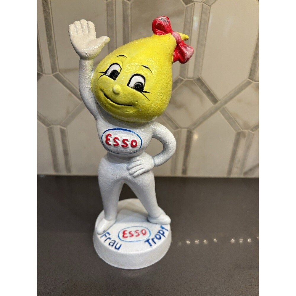 Esso Oil Drop Cast Iron Bank ABBY Slick 9" Tall Mrs Drip